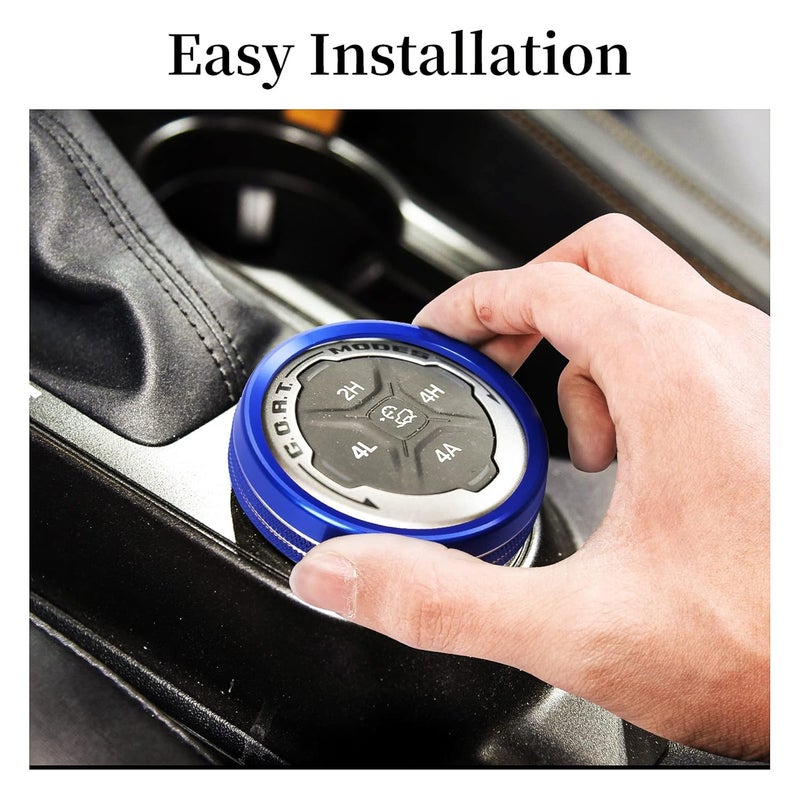 BORUIEN for Ford Bronco Accessories 2021-2025 Air Conditioner Headlight Switch Knob 4WD Wheel Drive Trailer Gear Switch Knob Cover Accessories Aluminum 6pcs Blue - Image 3